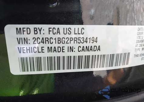 2023 Chrysler Pacifica Touring L из США, поврежденный, VIN 2C4RC1BG2PR534194